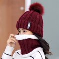 thumbnail image 2 of 2PCS Set Winter Women Ladies Wooly Thick Knit Hat And Scarf Set knitted Woollen, 2 of 5