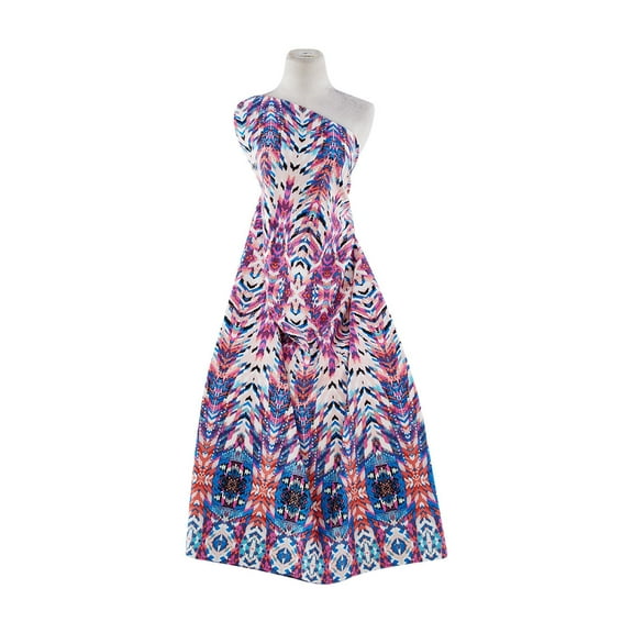 Zelouf Scuba Knit Print  , Sewing, DIY, Crafts Fabric by the Yard, 483 Fuchsia/royal, 3 Yard