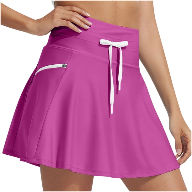 Traje de Baño Tops Mujeres Top Sólo Sólido Falda de Baño Forro, Traje de Baño Seco con Cremallera Bolsillo Fondo