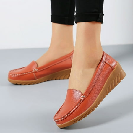 

Cathalem Womens Casual Slip on Shoes Canvas Womens Comfort Walking Flat Loafer Slip On Womens Casual Shoes Size 11 Wide Width Orange 6.5