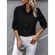 thumbnail image 4 of Camisas con Botones para Mujer, Blusas de Larga, Blusas Casuales Lisas para Oficina y Trabajo Negro M, 4 of 7