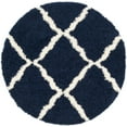 thumbnail image 3 of SAFAVIEH Daley Geometric Plush Shag Area Rug, Navy/Ivory, 6' x 6' Round, 3 of 8