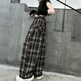 thumbnail image 7 of Kaemgyyd Wide Leg Pants for Toddler Girls Casual Plaid Elastic High Waist Trousers Loose Boysfriend Drawstring Outfit 3-13 Year, 7 of 7