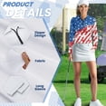 thumbnail image 5 of Uorisanigo American Striped Stars Womens Long Sleeve Golf Shirt with Zipper Size L Versatile Quick Dry Hiking Running Workout Tops Relaxed Outing Wear, 5 of 7