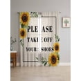 thumbnail image 4 of Sheer Curtains 72 Inches Long 2 Panels, Take off Shoes Sunflower Rod Pocket Curtain Voile Draperies, Retro Flower on Linen Light Filtering Window Treatment for Living Room Kitchen Bedroom, 4 of 8