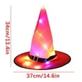 thumbnail image 3 of Gallickan Lighted Witch Hat, Light Up LED Halloween Witch Hat, Halloween Decorations for Outdoor Garden Party Carnival Supplies for Party Decor, Red, 3 of 5