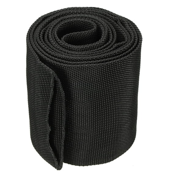 Uxcell 4.5" Flat Dia 6.5FT Nylon Protective Hose Sleeve, Cable Cover Sheath Protection, Black