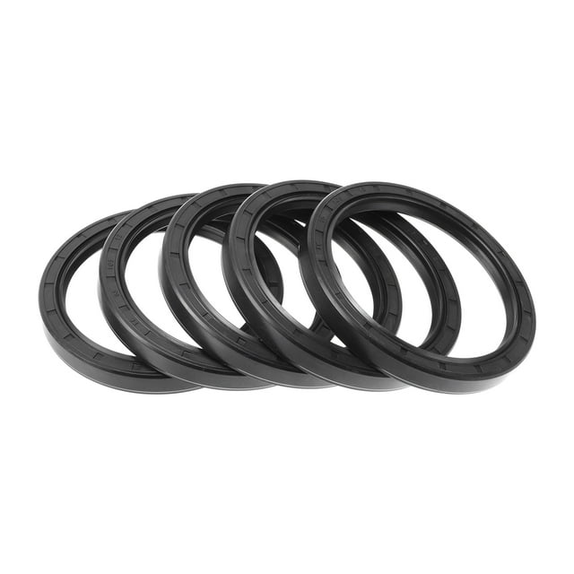 Sello de aceite universal Unique Bargains TC de doble labio con resorte de acero, anillo de sello para eje rotativo 85x105x12mm, caucho nitrilo de alta presión, negro, 5 piezas
