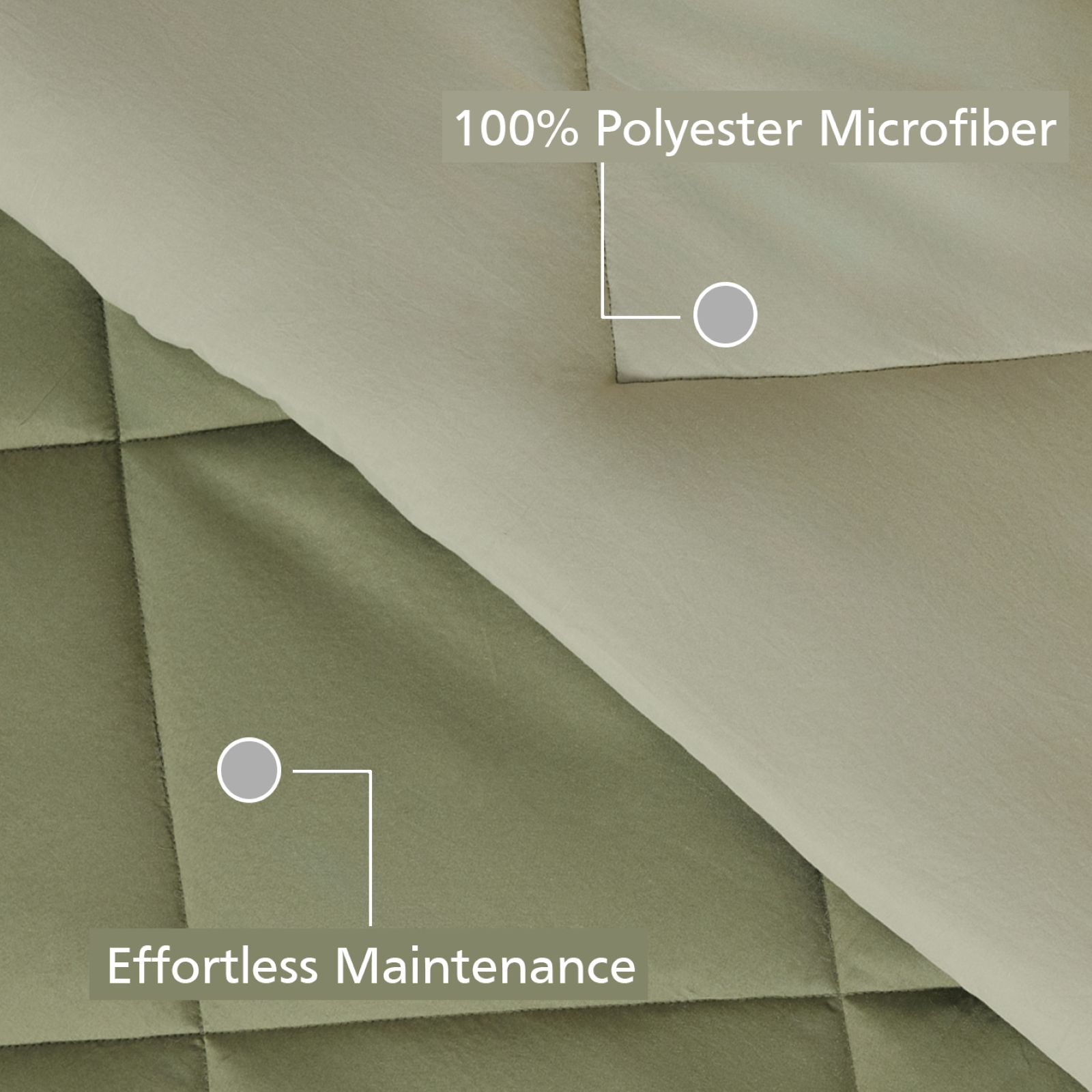 Mainstays King Comforter, All-Season Reversible Microfiber, Dark Green