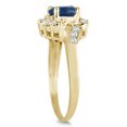 thumbnail image 2 of SZUL Women's 1 Carat Sapphire and Diamond Flower Twist Ring in 14K Yellow Gold, 2 of 3