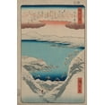 thumbnail image 2 of Hiroshige, Ando 13x18 Black Ornate Wood Framed with Double Matting Museum Art Print Titled - Evening Snow at Hira, 2 of 4