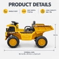 thumbnail image 3 of FUPOJH 12V Ride On Dump Truck for Kids, Electric Truck, Electric Construction Vehicle Toy with Electric Dump Bed, Parents Remote, Bluetooth, Ages 3-5,Yellow, 3 of 10