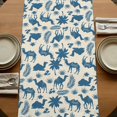 thumbnail image 5 of Table Runners 72 Inches Long Dress Scarves, Tropical Plants Farmhouse Kitchen/Dining Table Runner, Coffee Tablerunners, Summer Farmhouse Vintage Blue Camels 18x72 Inch, 5 of 9