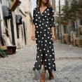 thumbnail image 2 of ChaoHeng Long Casual Dresses for Women Womens Dresses Long Sleeve Fashion Women Casual V-Neck Button Pocket Print Long Sleeve Long Dress, 2 of 8
