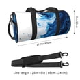 thumbnail image 2 of Fotbe Blue White Fluid Art Bolsa Deportiva de Lona Plegable con Estampado, Bolsa de Gimnasio con Bolsillo Seco/Húmedo, Bolsa de Viaje Ultraligera de Gran Capacidad, 2 of 6