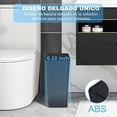 thumbnail image 4 of Set de 3 Bote de Basura para Baño con Tapa Desplegable, Contenedor de Basura pequeño de 10 Litros, Cesto de Basura Delgado y Compacto para Dormitorio, Oficina, Cocina (Negro), 4 of 7