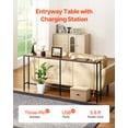 thumbnail image 4 of VEVOR Narrow Console Table, 70.9" Behind Couch Table with Power Outlets, 1-Tier Long Entryway Table, Narrow Sofa Table with Metal Frame and Charge Station, for Entryway, Hallway, Living Room, 4 of 9