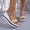 Gold, variant on Women's Woven Strap Glitter Wedge Platform Sandals, Thick Sole Elevated Comfort Casual Summer Beach Slippers Gold 41