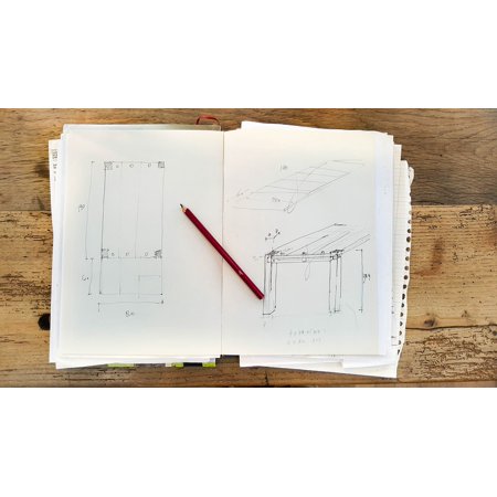 Canvas Print Sketch Drawing Book Signs Blue Print Blueprint