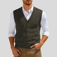 thumbnail image 2 of RMGVDSD Men's Sweater Vests V Neck Sleeveless Knitted Cardigan Vest Comfortable Button Sweater Vest Casual Pullover Fall Outwear Men's Knit Sweater, 2 of 4