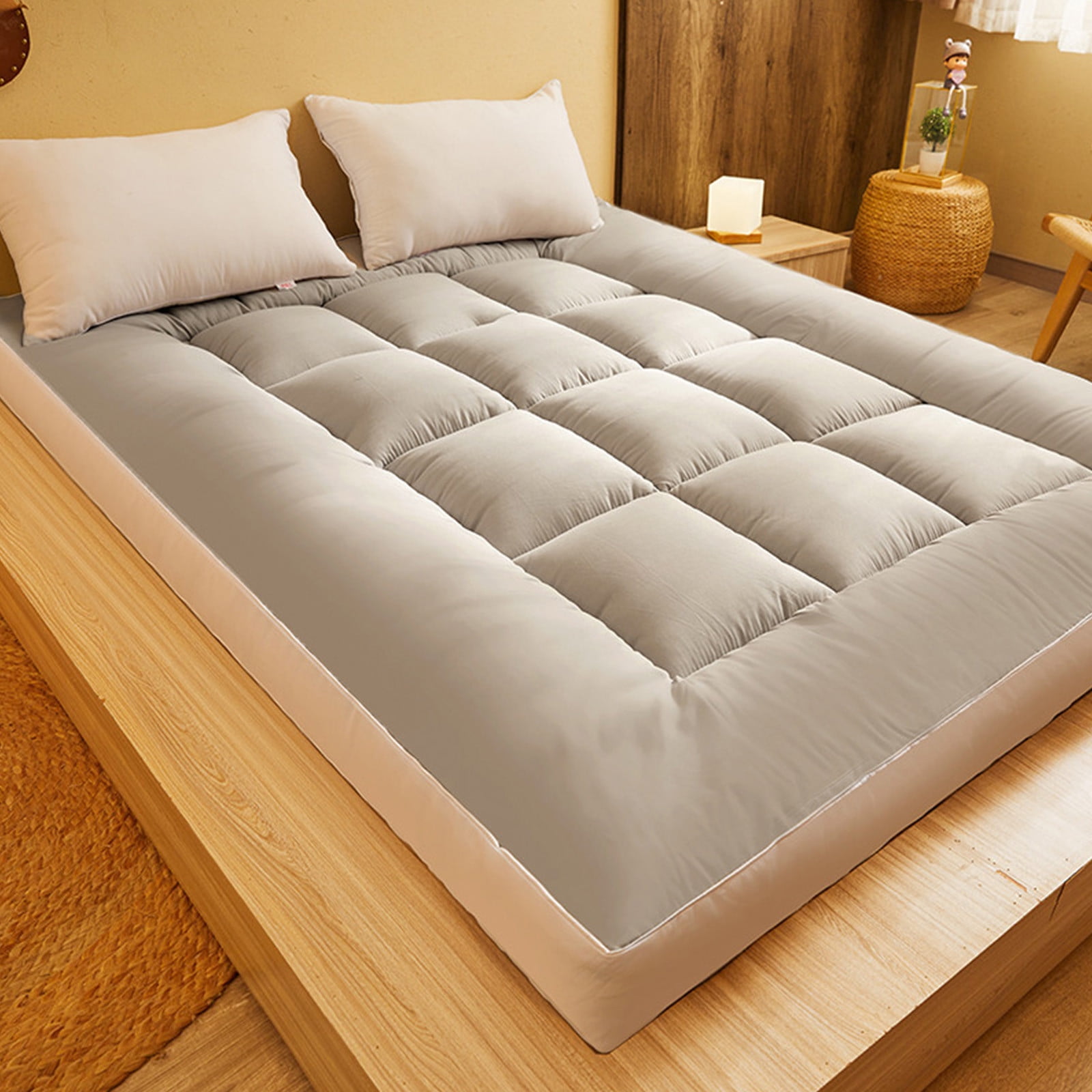 Class Fiber Mattress,59.06x78.74" Thickened Soft Padded Mattress with Water Washed Brushed Fabric,Breathable Humidity Wicking,Foldable Design for Easy Storage,Ideal for Full Size Bed
