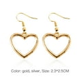 thumbnail image 5 of Opolski 1 Pair Women Fashion Hollow Love Heart-Shaped Dangle Hook Earrings Jewelry Gift for Wedding Party, 5 of 8