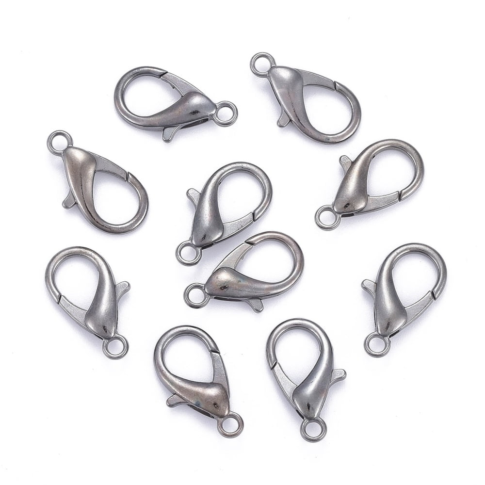 500pcs Zinc Alloy Lobster Claw Clasps Parrot Trigger Clasps Cadmium Free & Nickel Free & Lead Free Gunmetal 21x12mm Hole: 2mm