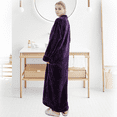 thumbnail image 5 of AMITOFO Womens Zip Up Fleece Robe Warm Loose Flannel Plush Zipper Lounger Bathrobe for Ladies 4XL-5XL & Purple, 5 of 8