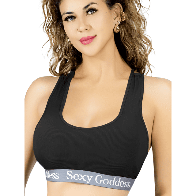 Bra Mujer Unitalla Con Copas Push Up Peto Medio Comodidad Sin Varilla