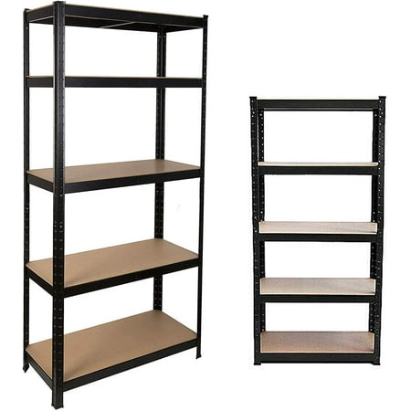 

Bowoshen 5-Tier Heavy Duty Metal Shelving 70 x35 x16 Racking Storage Unit Black(386LB Capacity Per Shelf) 1929LB Total Capacity Garage Shed Storage Units