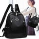thumbnail image 4 of Mochila de viaje antirrobo para mujer | Bolso de hombro de nailon repelente al agua | Diseño convertible con múltiples compartimentos | Ligero Gran Capacidad | 12.2x11x5.5in | Negro, 4 of 8