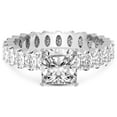 thumbnail image 3 of 5 Carat IGI Certified Cushion Shape Lab Grown Diamond Engagement Ring | 14K White Gold |Celeste Side Oval Diamond Eternity Diamond Ring | FG-VS1-VS2 Quality Friendly Diamonds, 3 of 4