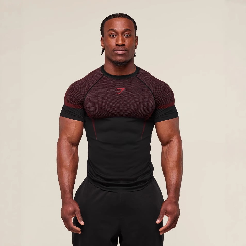 GYMSHARK Men's Compression Short-Sleeve T-Shirt, Sportswear for Football, Exercise & Fitness GYMSHARK Men's Compression Short-Sleeve T-Shirt, Sportswear for Football, Exercise & Fitness