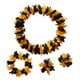 thumbnail image 1 of EeaseMX 4 guirnaldas hawaianas gruesas de flores artificiales, diadema, collar, pulsera, fiesta tropical en la playa, disfraz (naranja y negro), 1 of 8