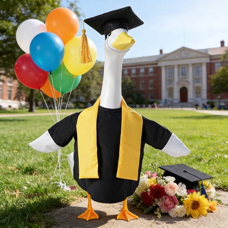 Ke1Clo Graduation Gown and Cap Set 2026 Outfit for 23 Inch Stuffed Animals Soft Fabric Pet Costume for Goose Doll Memorable Graduation Decor