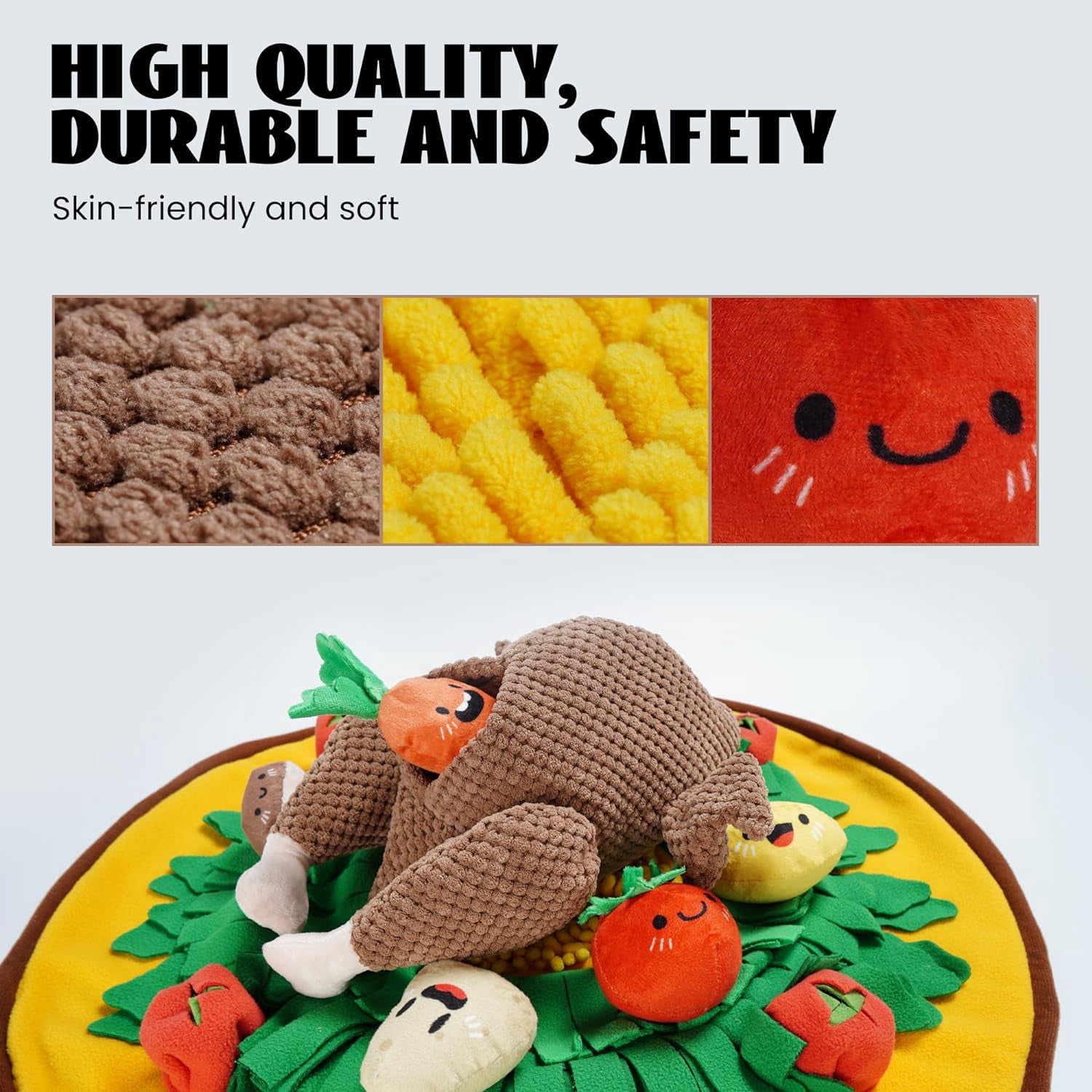 Nocciola Thanksgiving Turkey Puzzle Dog Toys Bundle, 7-in-1 Plush Turkey Toys with Snuffle Feeding Mat, Squeaky Interactive Dog Toys to Keep Them Busy
