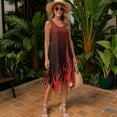 thumbnail image 4 of FUIALDOLG Fire Flame Summer Dress for Womens Sleeveless Round Neck Swing Sleeveless Sundresses Flowy Pleated Asymmetric Dress for Cocktail Party,XL, 4 of 8