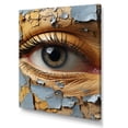 thumbnail image 2 of Designart "Expressionism in Yellow & Blue Woman's Eye IV" Figurative Canvas Wall Art - Glam Blue Eye Hallway Wall Art Decor, 2 of 6