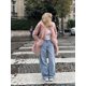 thumbnail image 3 of Abrigo largo de piel sintética para mujer, cárdigan esponjoso de manga larga con cuello redondo, ropa de calle cálida, color rosa, moda de invierno, 2024, 3 of 5