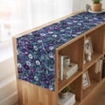 thumbnail image 6 of Purple White Floral 60 Inch Table Runner, Spring Summer Pastoral Botanical Farmhouse Dresser Scarf Cotton & Linen Tablerunner for Dining/Kitchen Island/Holiday Party Décor 13" x 60", 6 of 9