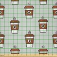 thumbnail image 2 of Ambesonne Espresso Grey Fabric by the Yard Microfiber, Coffee Cups Pattern, 1 Yard, Pale Grey Cinnamon, 2 of 2