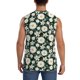 thumbnail image 4 of Fotbe White Daisies and Bee Men's Camiseta sin Mangas Estampada para Hombres, Playera Casual para Gimnasio, Entrenamiento, Playa-3X-Large, 4 of 7