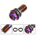 thumbnail image 3 of 2 Juegos Universal Motocicleta Freno Línea Tubo Accesorios M10x1,25 Principal Cilindro Hueco Tornillo con Arandelas Inoxidable Acero Titanio Azul, 3 of 7