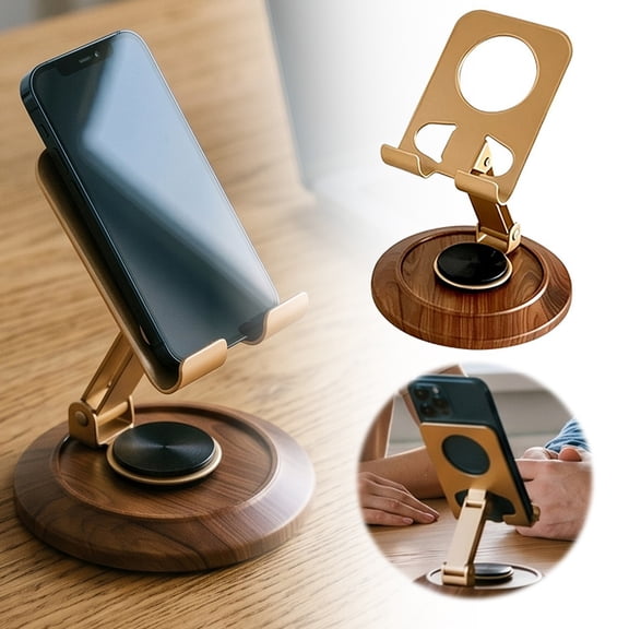 Adjustable Cell Phone Stand,360 Rotating Foldable Desktop | Cellphone Stand with Anti- Base Portable Phone Holder for 17 16 15 14 13 Pro Max, All Smart Phones,