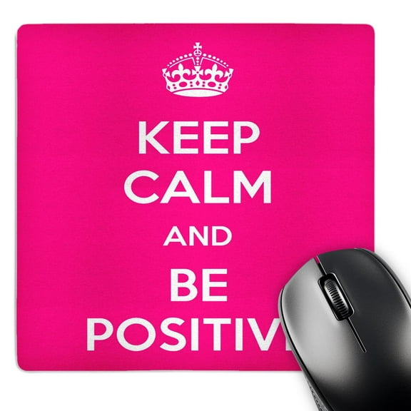 3dRose, Keep calm and be positive. Pink., MousePad