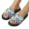 thumbnail image 5 of GZHJMY Stylish Slides for Women Men, Colourful Flower Bush Bird Soft Flexible Slip-on Sandals Slippers, 5 of 7