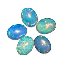 5pcs, 100% Real Ultra Fire Ethiopian Opal Oval Cabochon Natural Gemstone, Opal Rock Crystals, DIY-Crafts Jewelry Making Loose Supply, Chakra Healing Energy, Birthstone Gift, Wire Wrapping