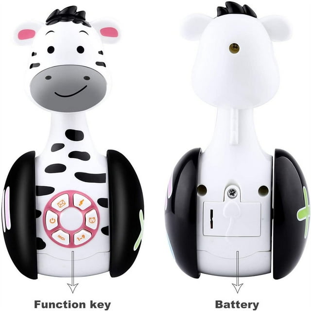 OUSITAID Early Education Music Toy Baby Toy Toddler Giraffe Zebra Toys Music Story Book Toy Roly-Poly Rattles Toys Sounds and Music Cute Rattles Ring Bell Toys for 6 + Months Story Machin