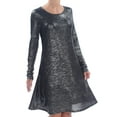 thumbnail image 3 of BAR III $69 Womens New 1244 Black Sequined Metallic Shift Dress S B+B, 3 of 4