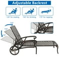 thumbnail image 4 of Zimtown Adjustable Patio Cast Aluminum Lounge Bed, Recliner Chair, Sturdy Frame Weather Resistant for Outdoor Use, Bronze, 4 of 7